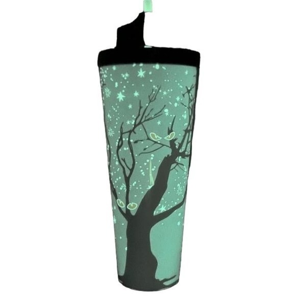 STARBUCKS Fall Cup Glow In Dark Tree spooky Eyes Venti Tumbler 24 oz 2022 Gift - Picture 4 of 14
